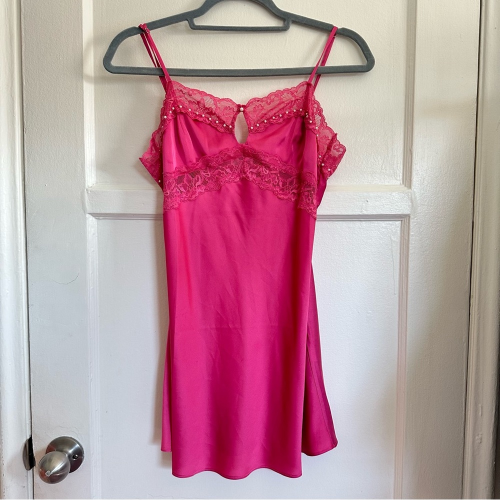Danielle Guizio Pink Babydoll Slip Dress